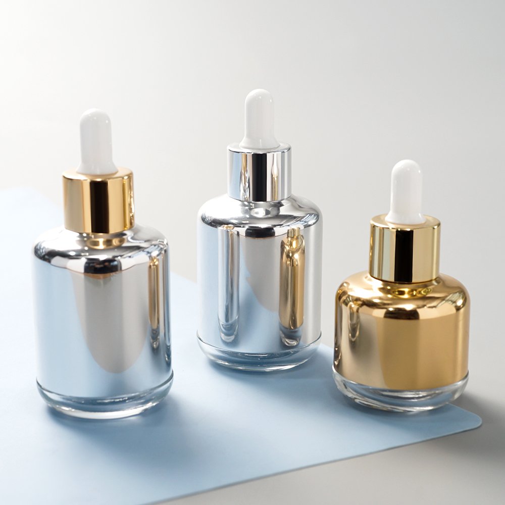 Modern novel design 30ml glass dropper bottle 50ml dropper vial 40ml cosmetics glass bottle