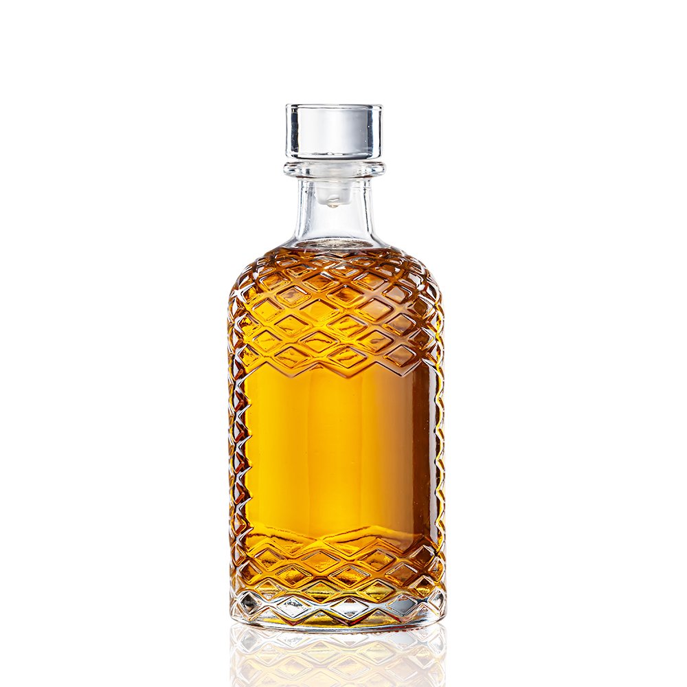 500ml High-End Luxury Rectangular Transparent Glass Liquor Wine Juice Bottle Whiskey Bottle Without Cork