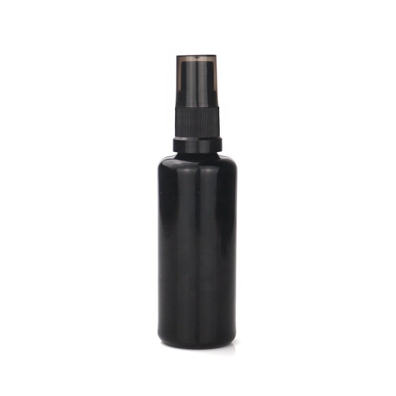 UV protection black purple glass essential oil bottles 50ml glass spray bottle black fine mist 50ml spray bottles