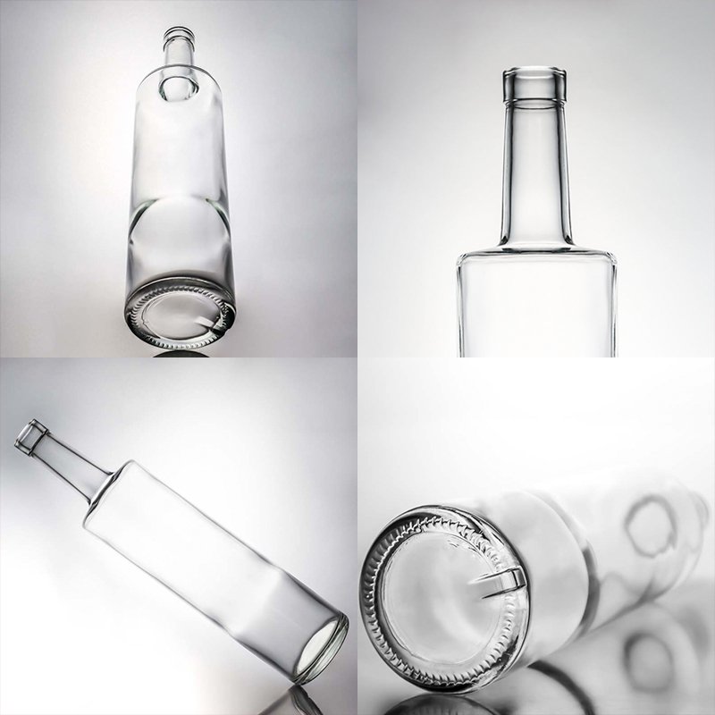 700ml Cylindrical Shape Glass Thin bottom Bottles 750ml whiskey Bottle for Liquor Tequila 1L Vodka Glass Bottle 1000ml with Cork