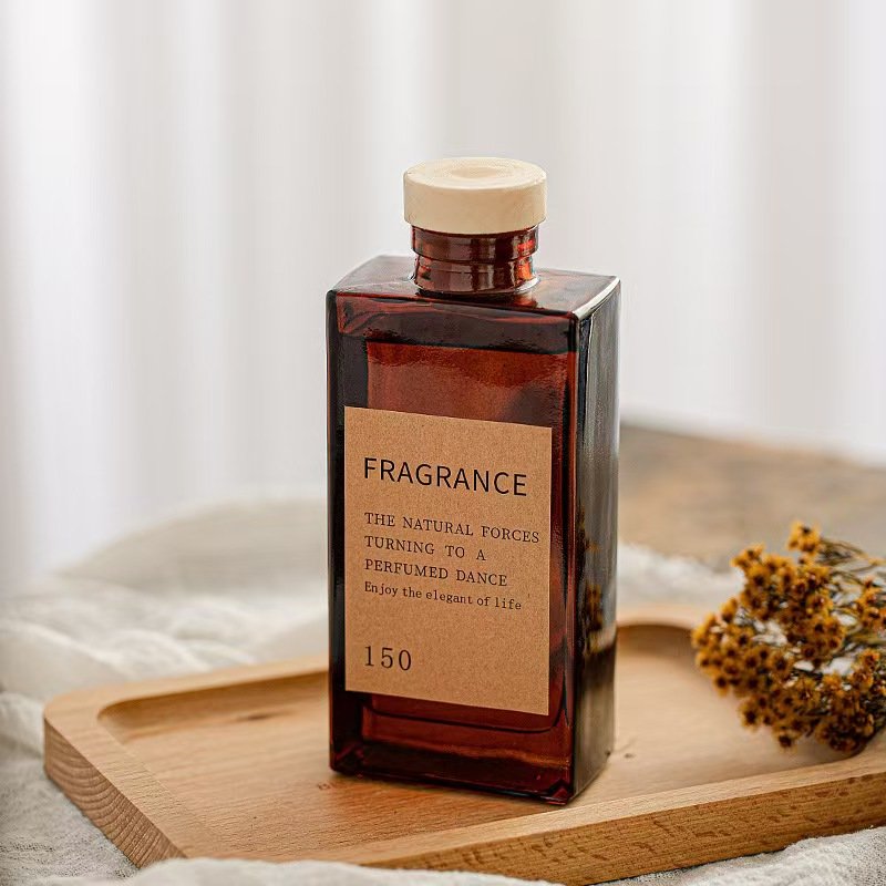 INS 150ml designer fragrance fire-free room custom customizable brown glass bottle diffuser with aromatherapy diffuser sticks