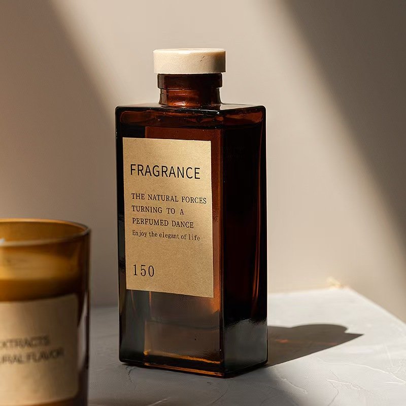 INS 150ml designer fragrance fire-free room custom customizable brown glass bottle diffuser with aromatherapy diffuser sticks