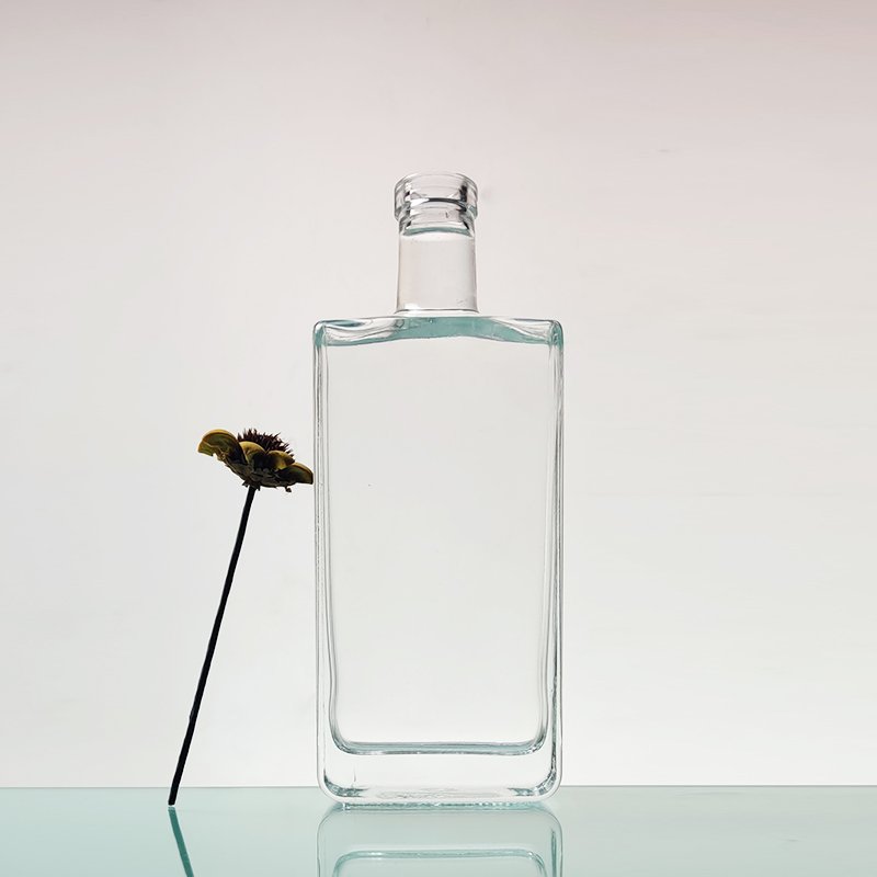 500ml 700ml 750ml Square Clear Wide Mouth Super Flint Custom Spirit Liquor Whiskey Gin Rum Vodka Glass Bottle For Liquor