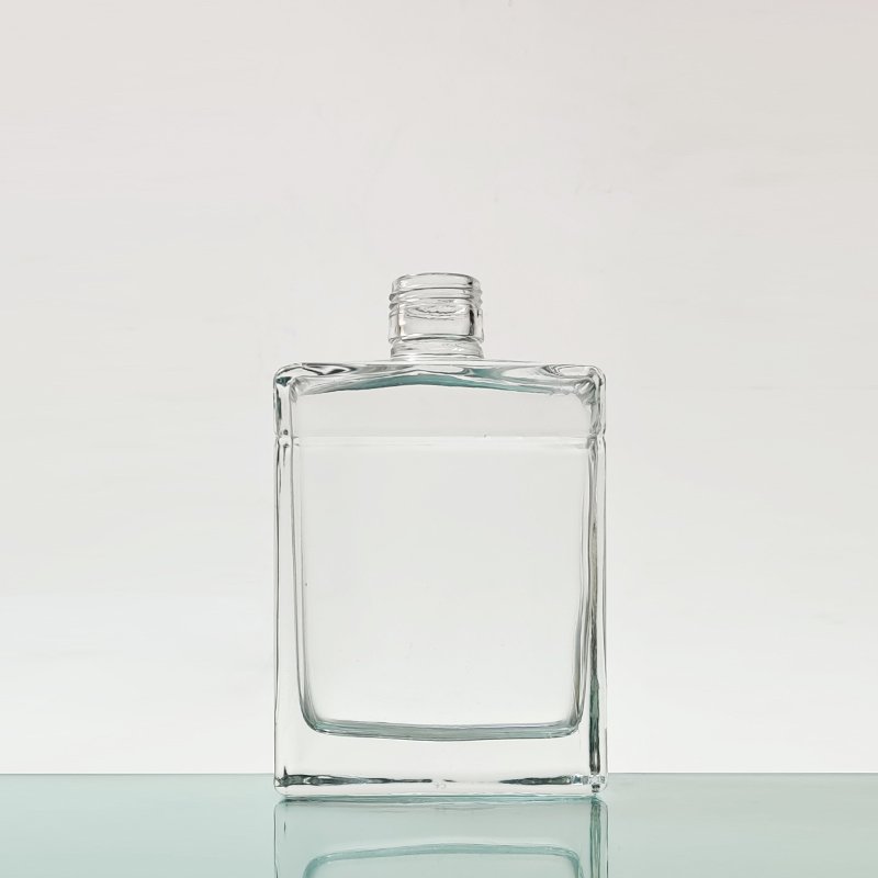500ml 700ml 750ml Square Clear Wide Mouth Super Flint Custom Spirit Liquor Whiskey Gin Rum Vodka Glass Bottle For Liquor