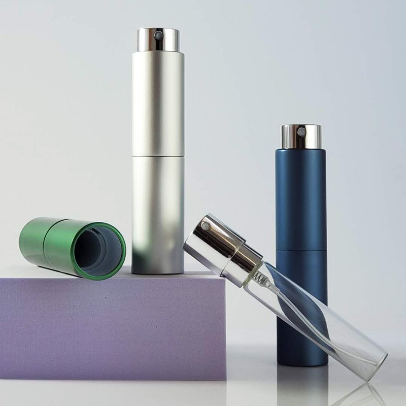 10ml 15ml 20ml Recargable Aluminum Material Light Blue Mall Atomizer 8ml Empty Bottle Of Perfume With Water Mist Pump