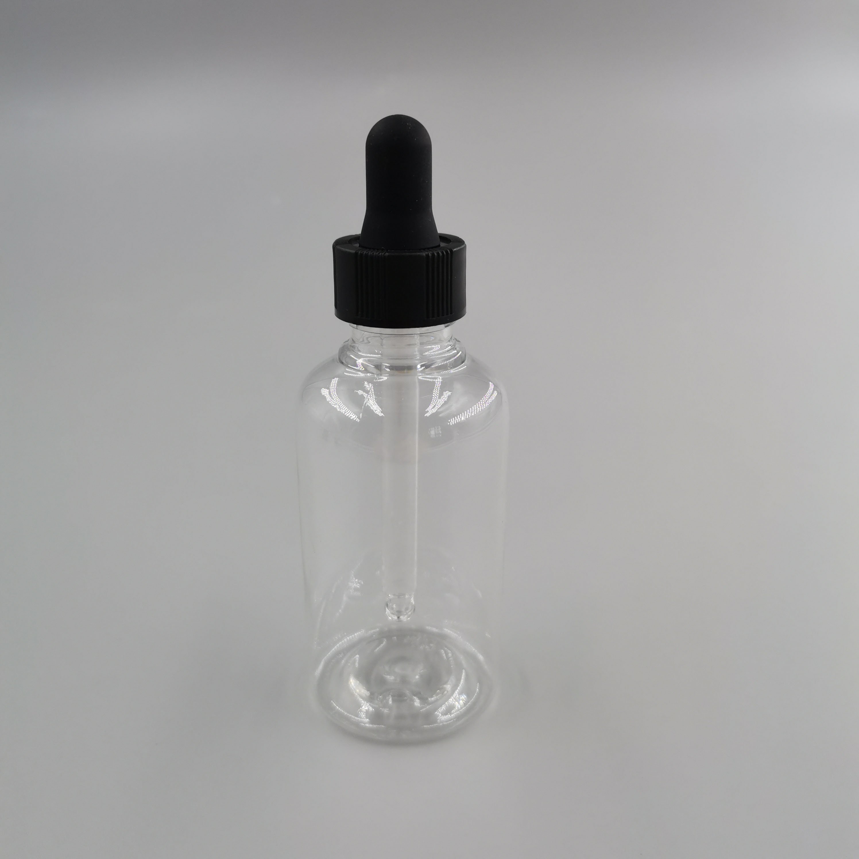 50ml 80ml empty PET oil dropper bottles for cosmetic packaging boston round essence bottle and serum container