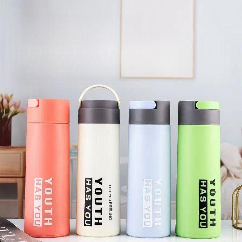 Customized promotional gift with double insulated glass water bottle and high-quality outdoor portable drinking water cup