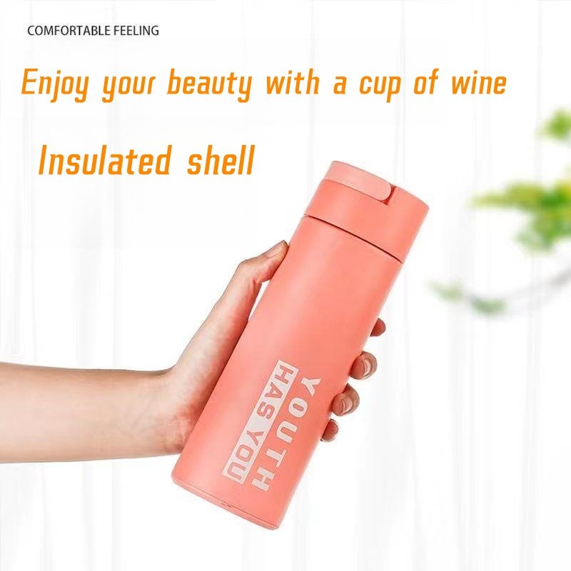 Customized promotional gift with double insulated glass water bottle and high-quality outdoor portable drinking water cup