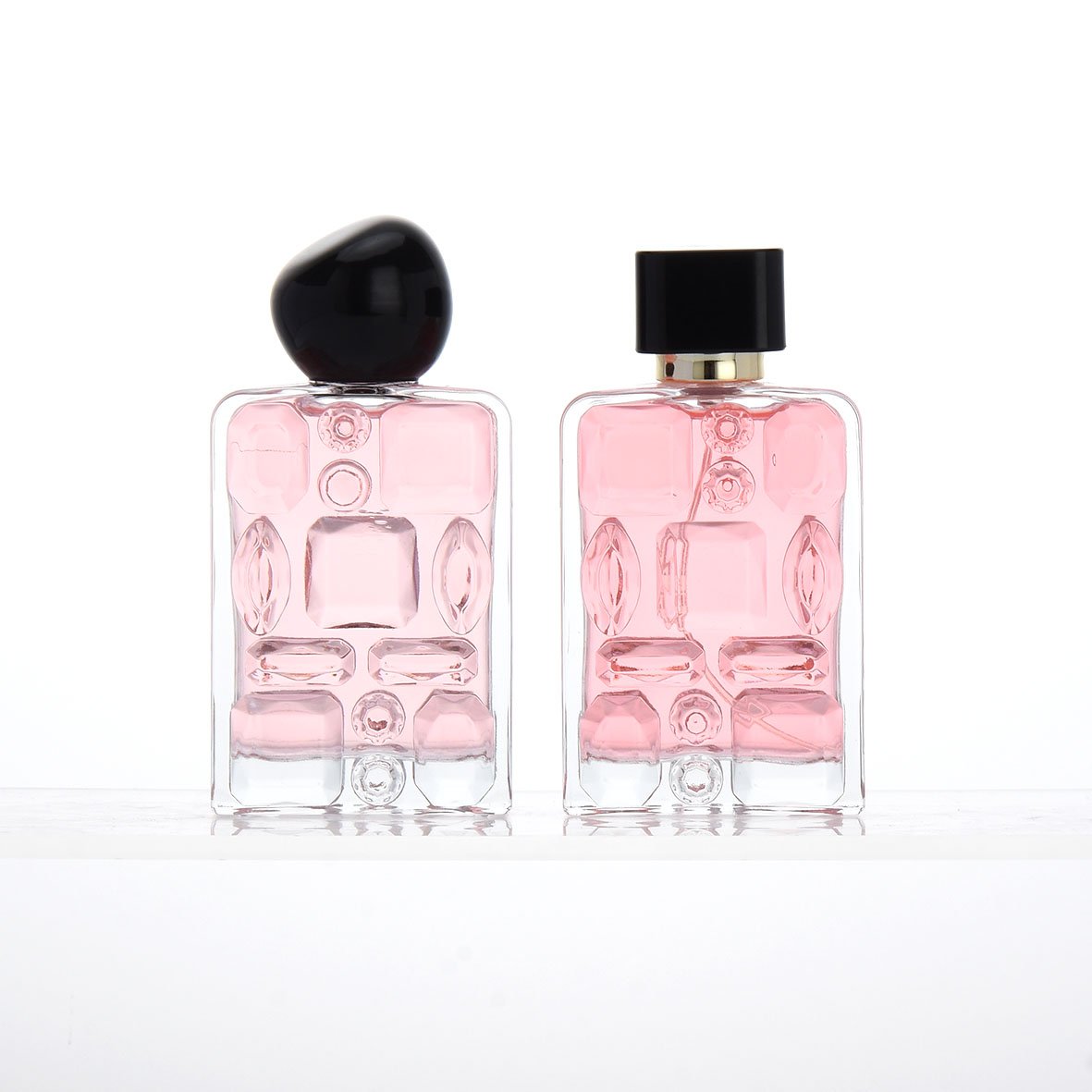 New Fashion Luxury 100ml Crystal Glass Perfume Bottle Special Empty with Lid & Pump Sprayer and Custom Box Packing