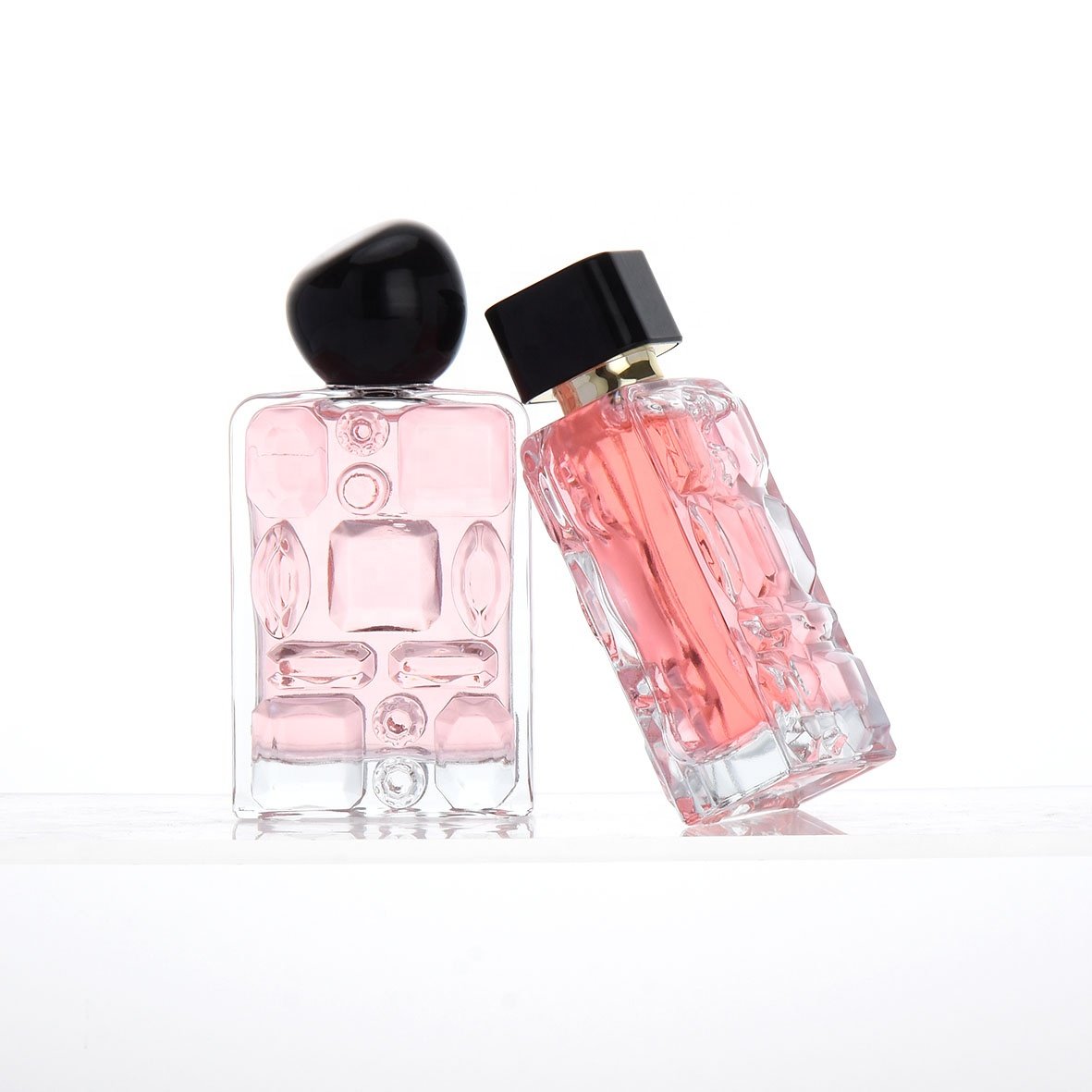 New Fashion Luxury 100ml Crystal Glass Perfume Bottle Special Empty with Lid & Pump Sprayer and Custom Box Packing