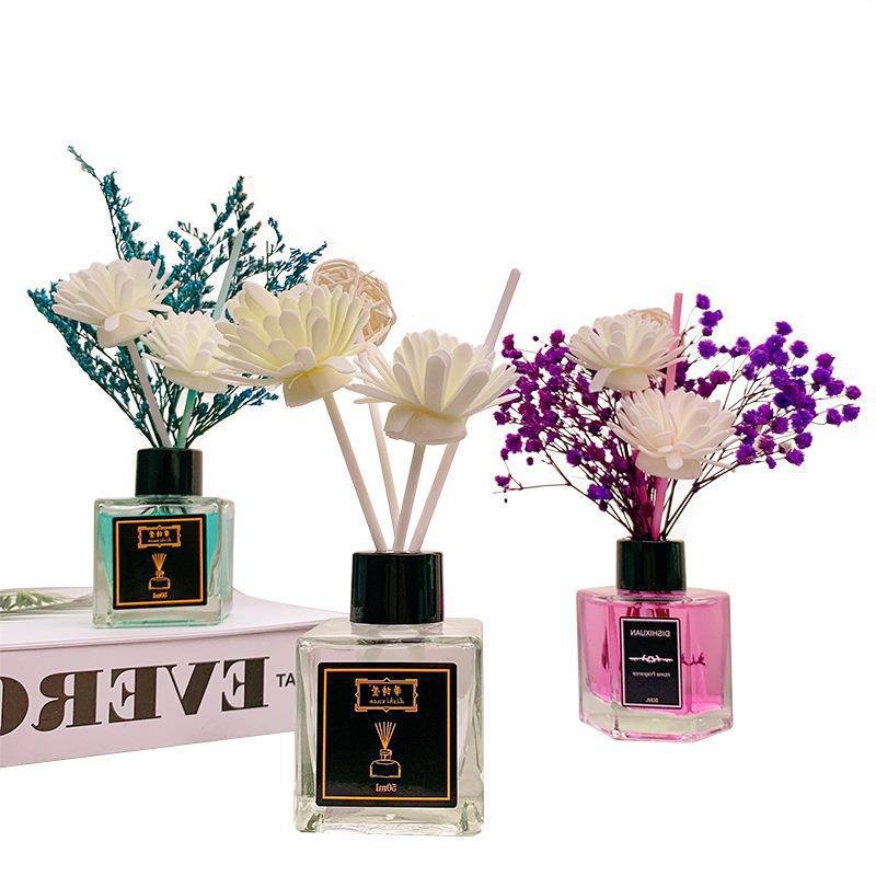 Customized Luxury Essential Oil Fruit Scent Fragrance Square Glass Bottle Reed Diffuser