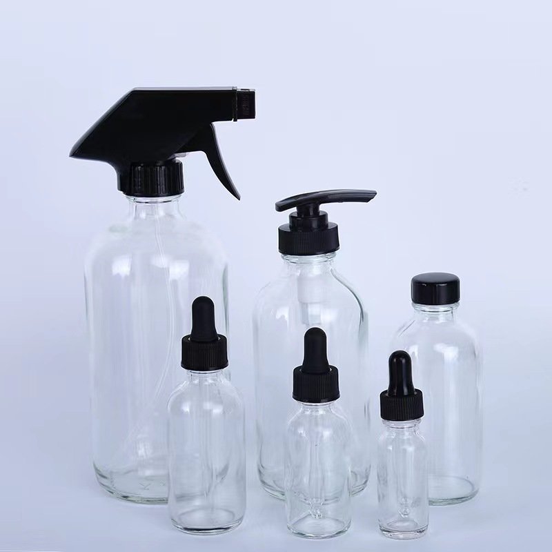 15ml 30ml 60ml 100ml 240ml 500ml 1000ml Roller Frosted Amber Glass Bottle Soap Dispenser With Black Lotion Amber Bottle Pump