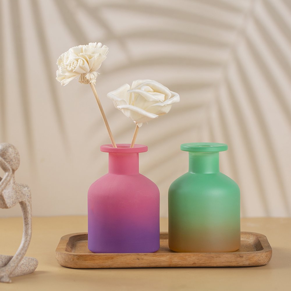 50ml 100ml 150ml 200ml Diffuser Bottle matte gloss Black Luxury Empty Glass Reed Diffuser Bottle with Stick and Box