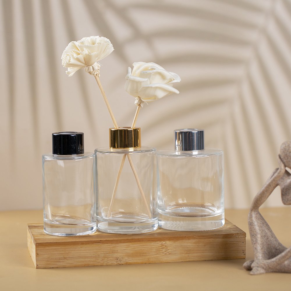 50ml 100ml 150ml 200ml Diffuser Bottle matte gloss Black Luxury Empty Glass Reed Diffuser Bottle with Stick and Box