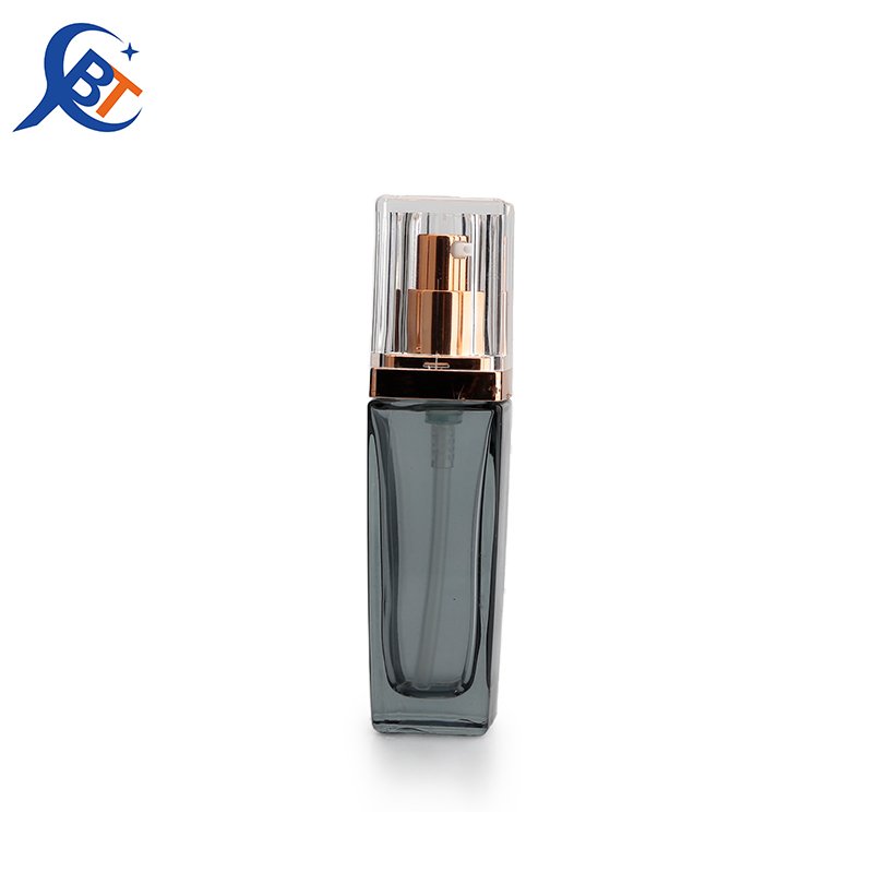 Liquid Foundation Serum Spray Pump Bottle Grey Square Cosmetic Glass Luxury 30ml Screen Printing Round Perfume Oil Men Cosmetic