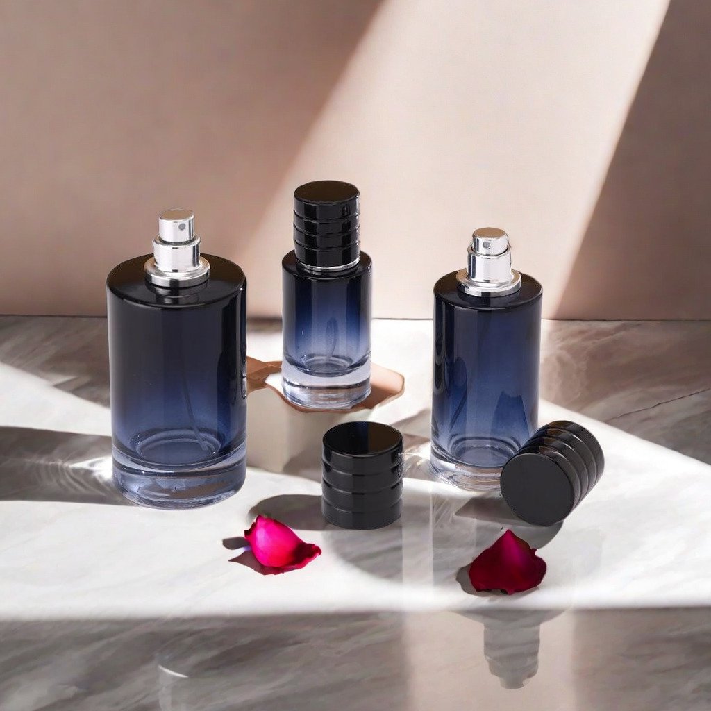 Wholesale Luxury 50ml Flat Square Fragrance Black Mens Cologne Empty Perfume Bottle parfum package