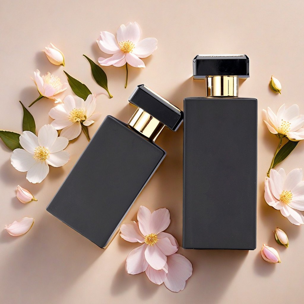 Wholesale Luxury 50ml Flat Square Fragrance Black Mens Cologne Empty Perfume Bottle parfum package