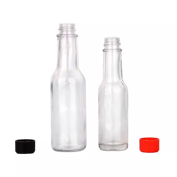 Stocked 3oz 5oz 8oz 150ml Ketchup Pepper Chili Sauce Glass bottle for condiments with plastic cap
