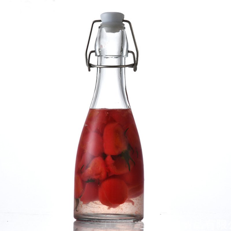 Swing top Ez Round square Glass Bottle with Flip Top Bottle With Stopper 500ml 750ml for Liquor Milk Juice Beverages Olive Sauce