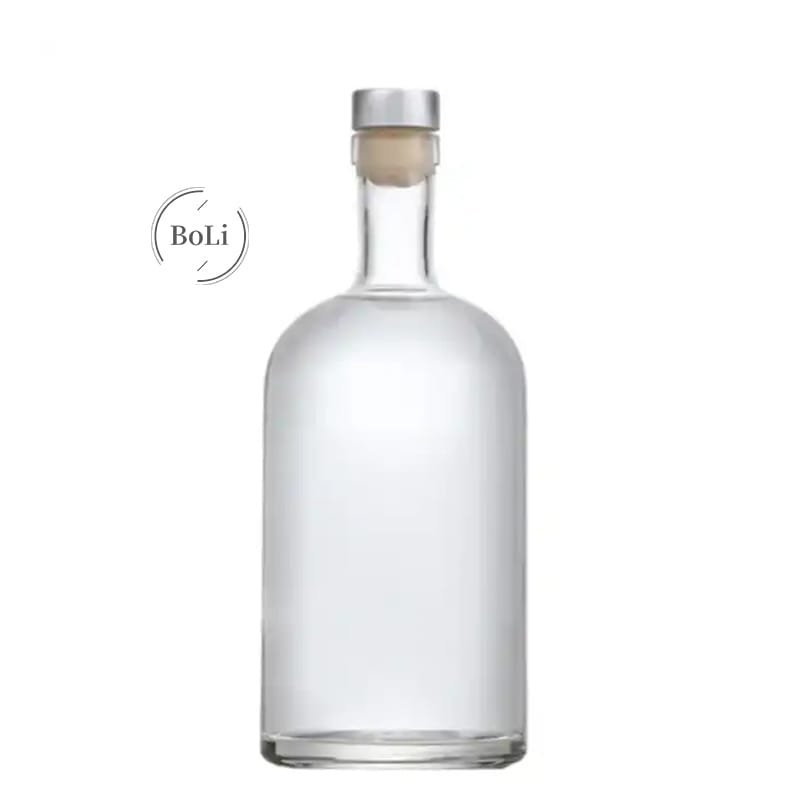 200ml 375ml 500ml glass bottle 750ml 1000ml round empty flint glass liquor wine gin Whisky Vodka tequila glass bottle with lid