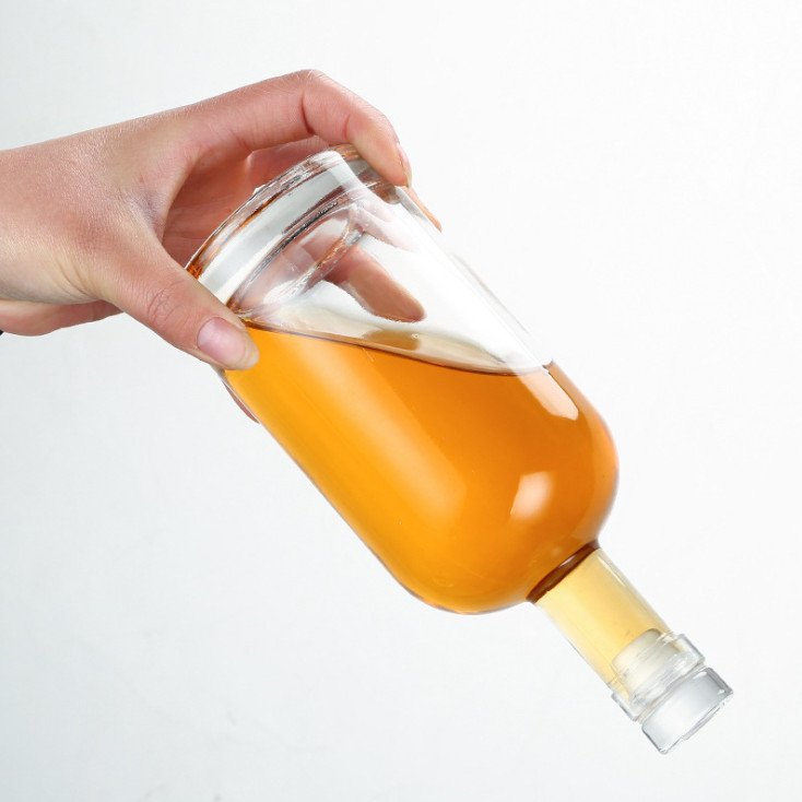 200ml 375ml 500ml glass bottle 750ml 1000ml round empty flint glass liquor wine gin Whisky Vodka tequila glass bottle with lid
