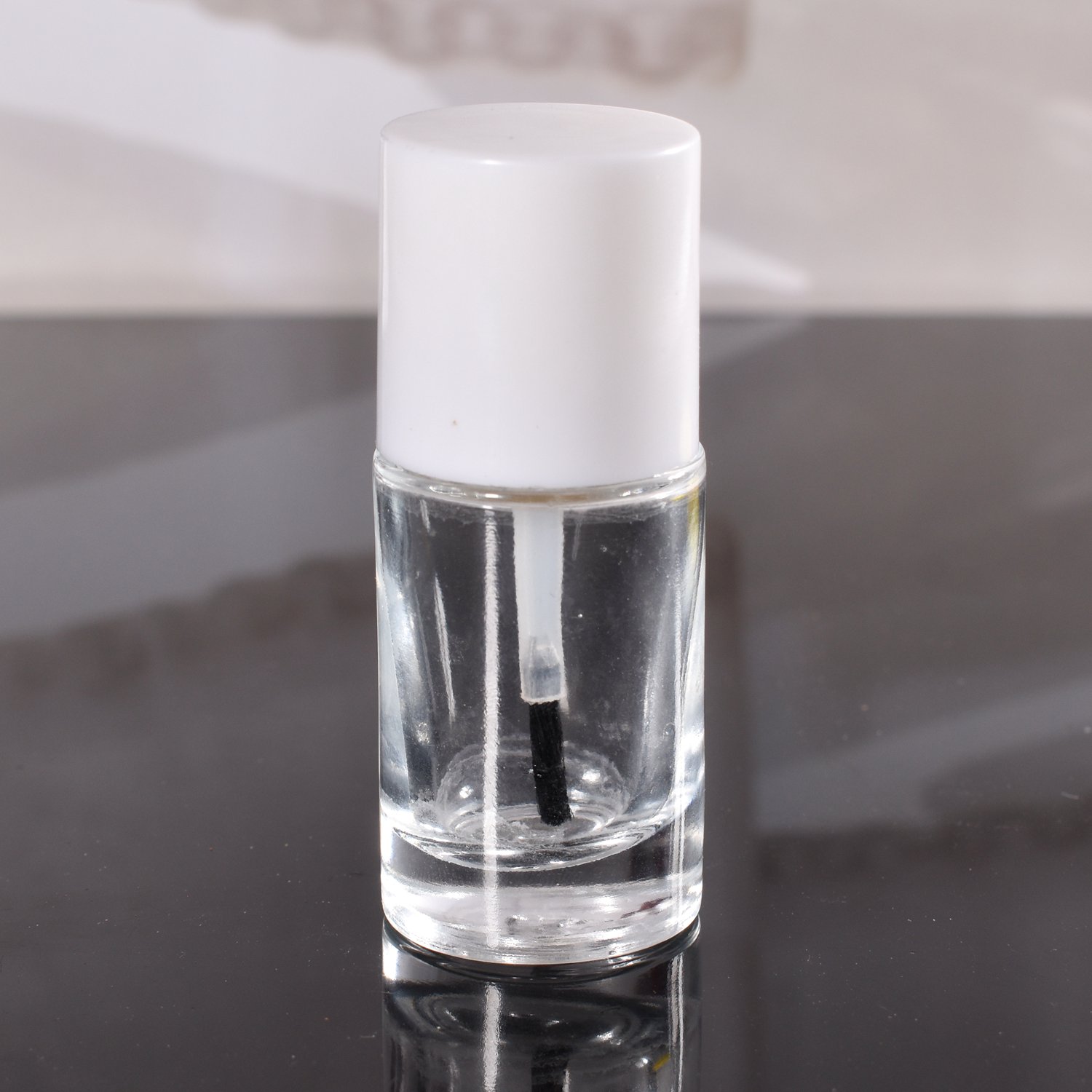 customize clear glass bottle for cute nail polish bottles 5ml 10ml 15ml round empty nail polish bottle container with brush