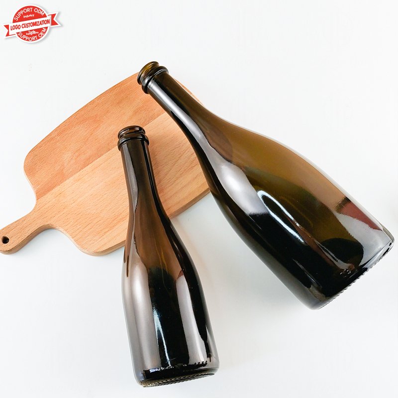 Hot Sale Dark Green Champagne Sparkling Wine 500ml 750ml Wine Glass Bottle