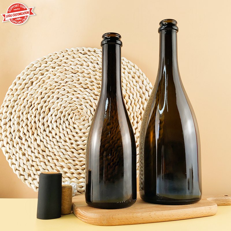 Hot Sale Dark Green Champagne Sparkling Wine 500ml 750ml Wine Glass Bottle