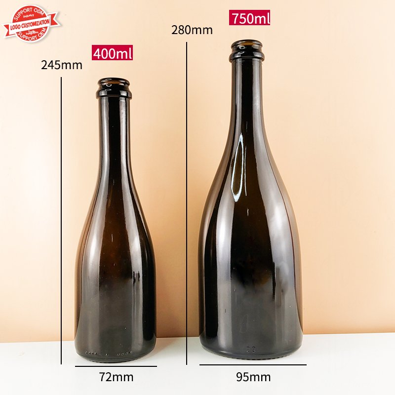 Hot Sale Dark Green Champagne Sparkling Wine 500ml 750ml Wine Glass Bottle
