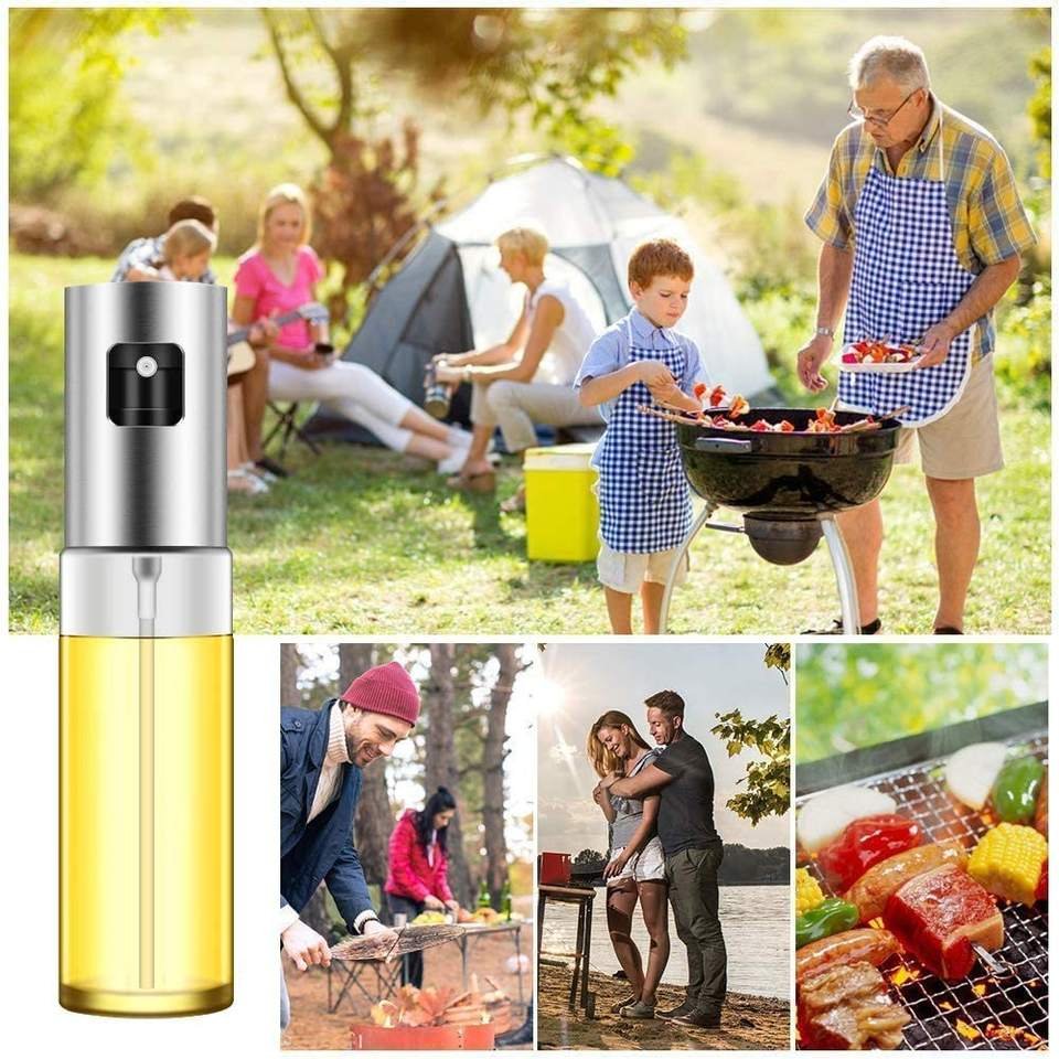 Olive 100ml Glass 304 Stainless Steel Portable Oil Bottle Sprayer Spray Bottle Bbq Oilbottle Spray Bottle For Kitchen Cooking