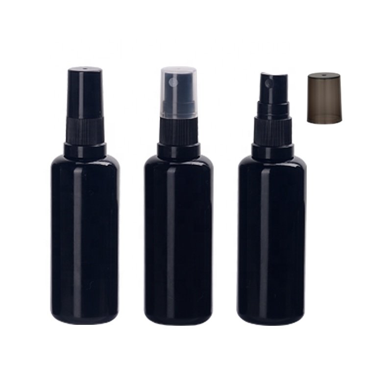 Ultra violet glass bottle sprayer fine mist spray 10 ml 15 ml 30 ml 50 ml 100 ml black glass bottle with 18/415 plastic spray