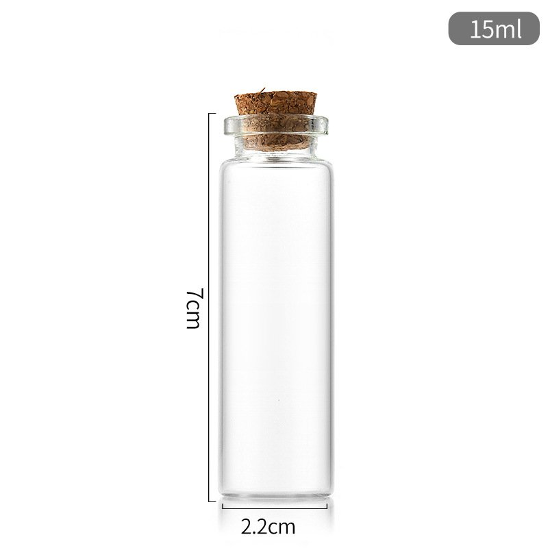22mm 10ml Transparent Glass Bottles with Corks Mini Jars Vials Small Cute 10CC Bottles Jars Pendant for Sand Liquid Jewelry