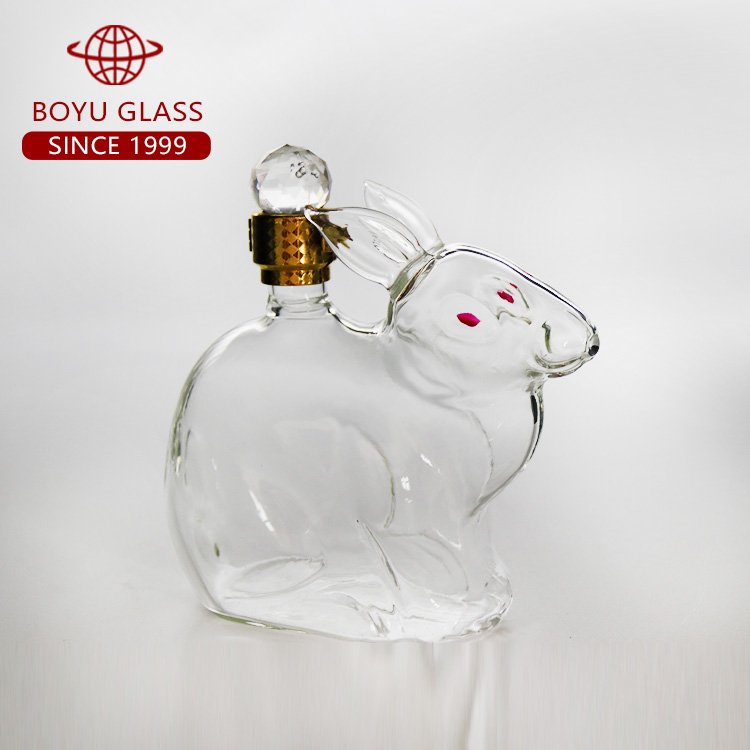 New Design Custom Transparent Glass Wine Craft Glass Liquor Bottles