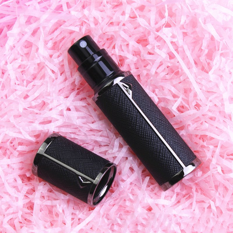 Refillable Leather empty perfume bottles 30ml 50ml 100ml colored glass bottle screw type perfume bottle