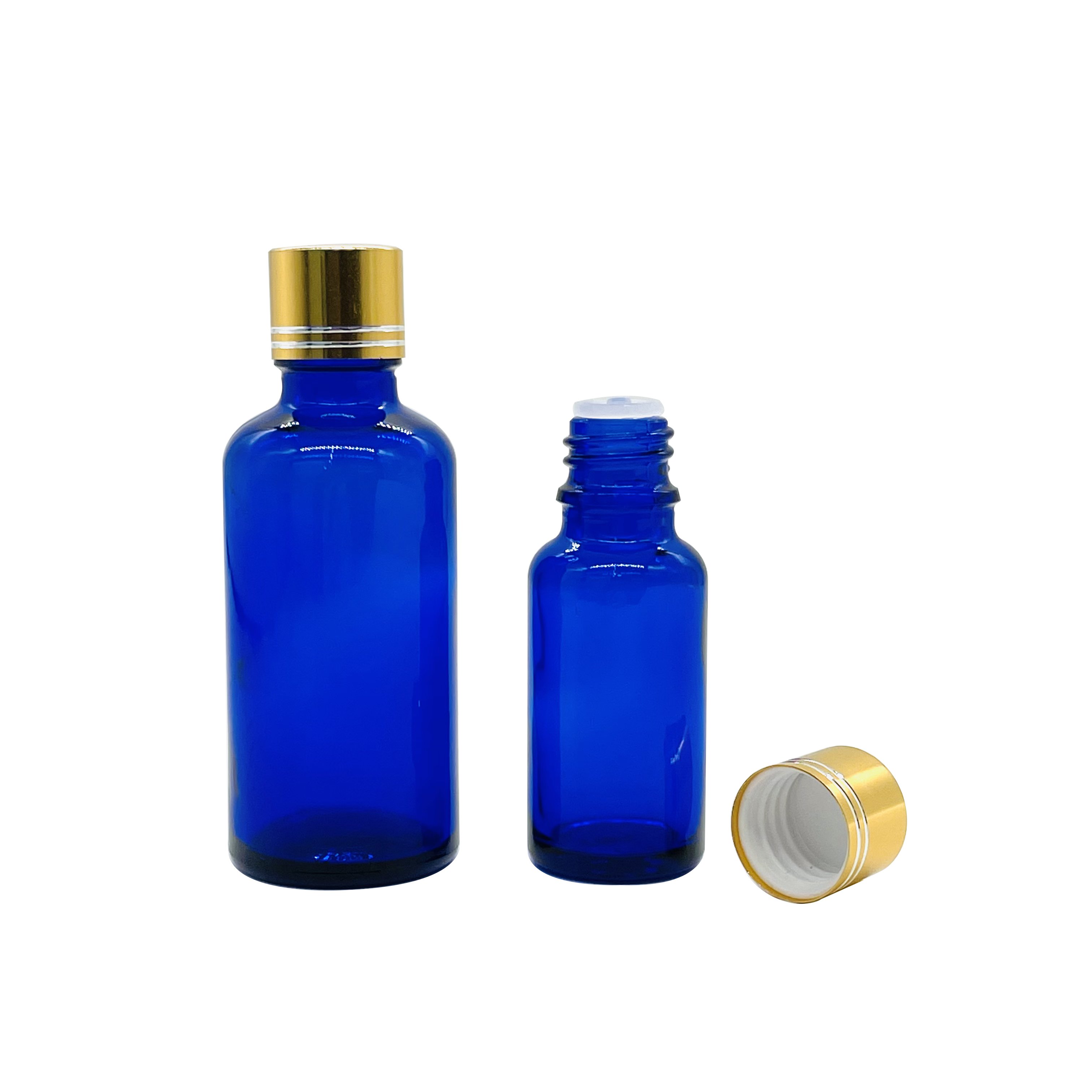 New hot sale 5ml/10ml/15ml/20ml/30ml/50ml/100ml blue essential oil glass bottle For beauty and personal skin care