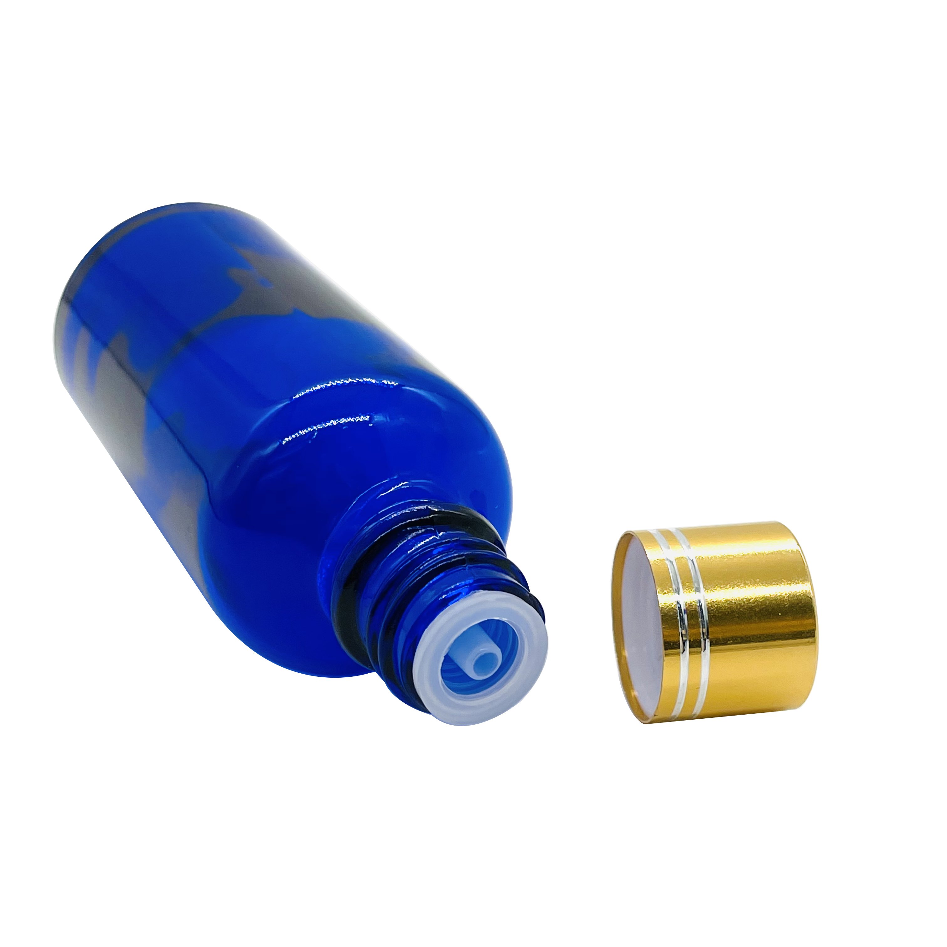 New hot sale 5ml/10ml/15ml/20ml/30ml/50ml/100ml blue essential oil glass bottle For beauty and personal skin care