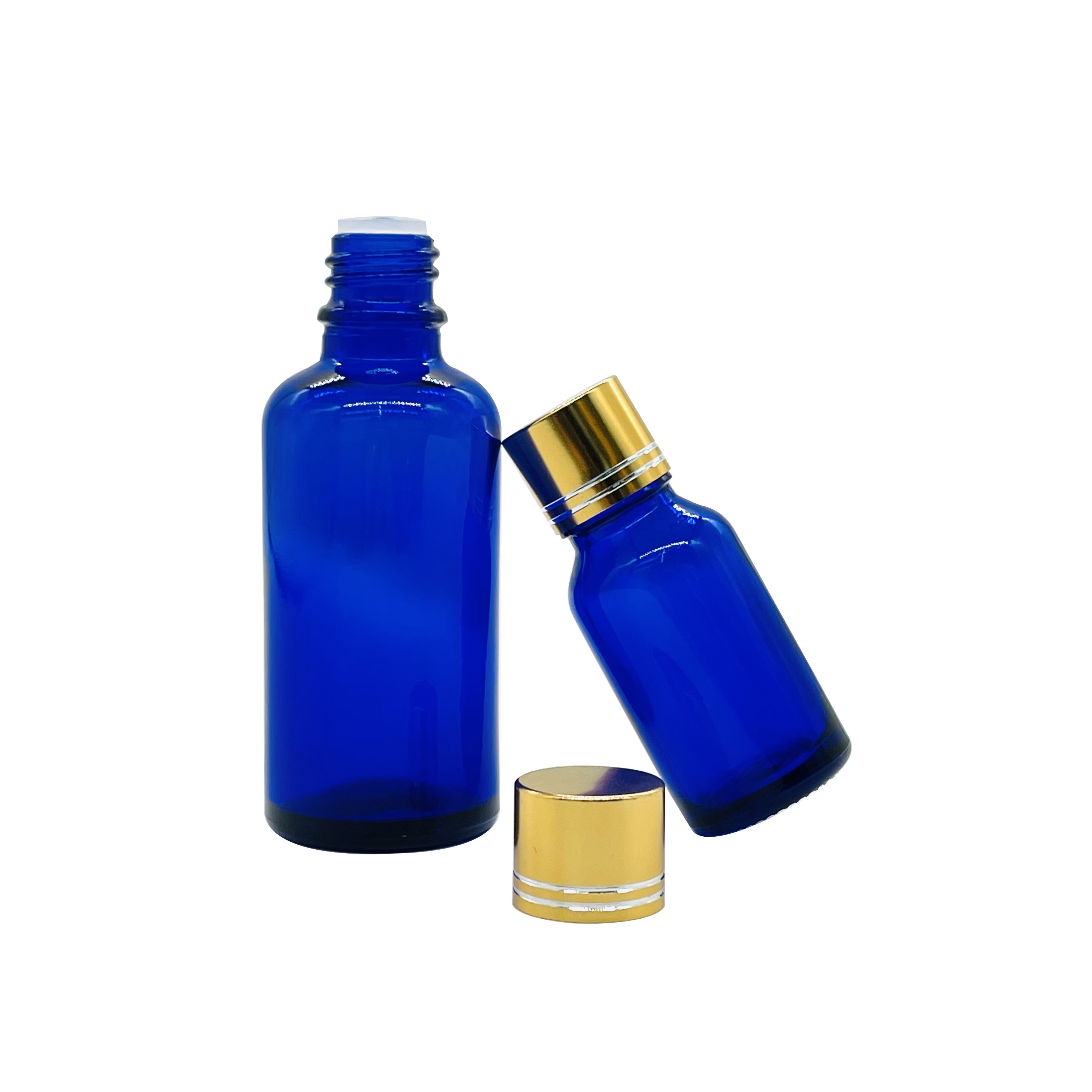 New hot sale 5ml/10ml/15ml/20ml/30ml/50ml/100ml blue essential oil glass bottle For beauty and personal skin care