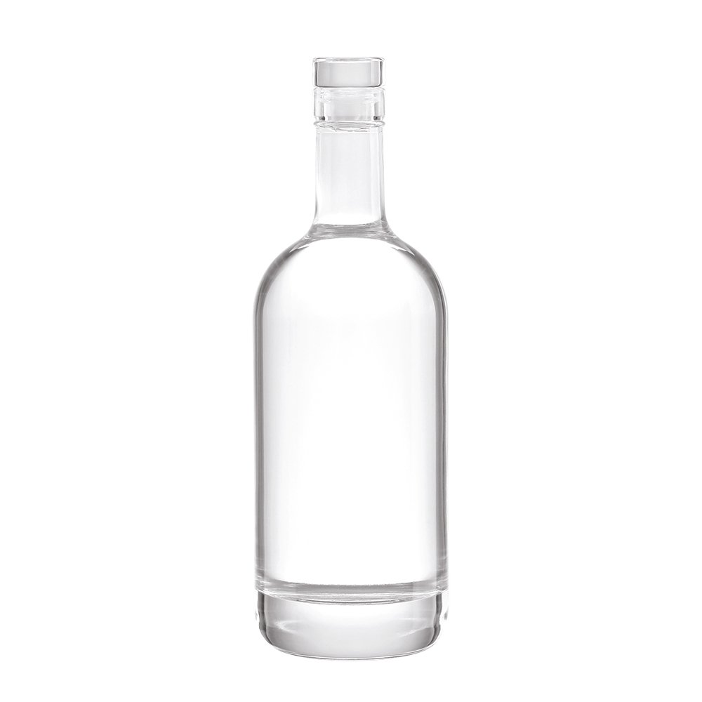 Customized Glass Bottle 500ml 750ml Rum Whisky Vodka Gin Tequila Spirits With Cork