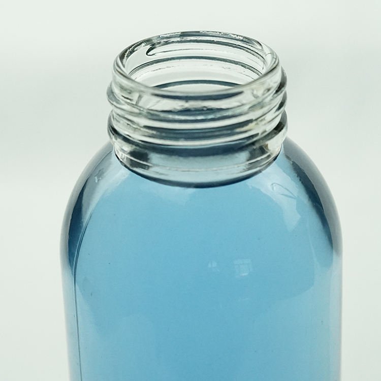 Wholesale competitive price clear 300ml 500ml glass water bottle juice bottle with metal lid