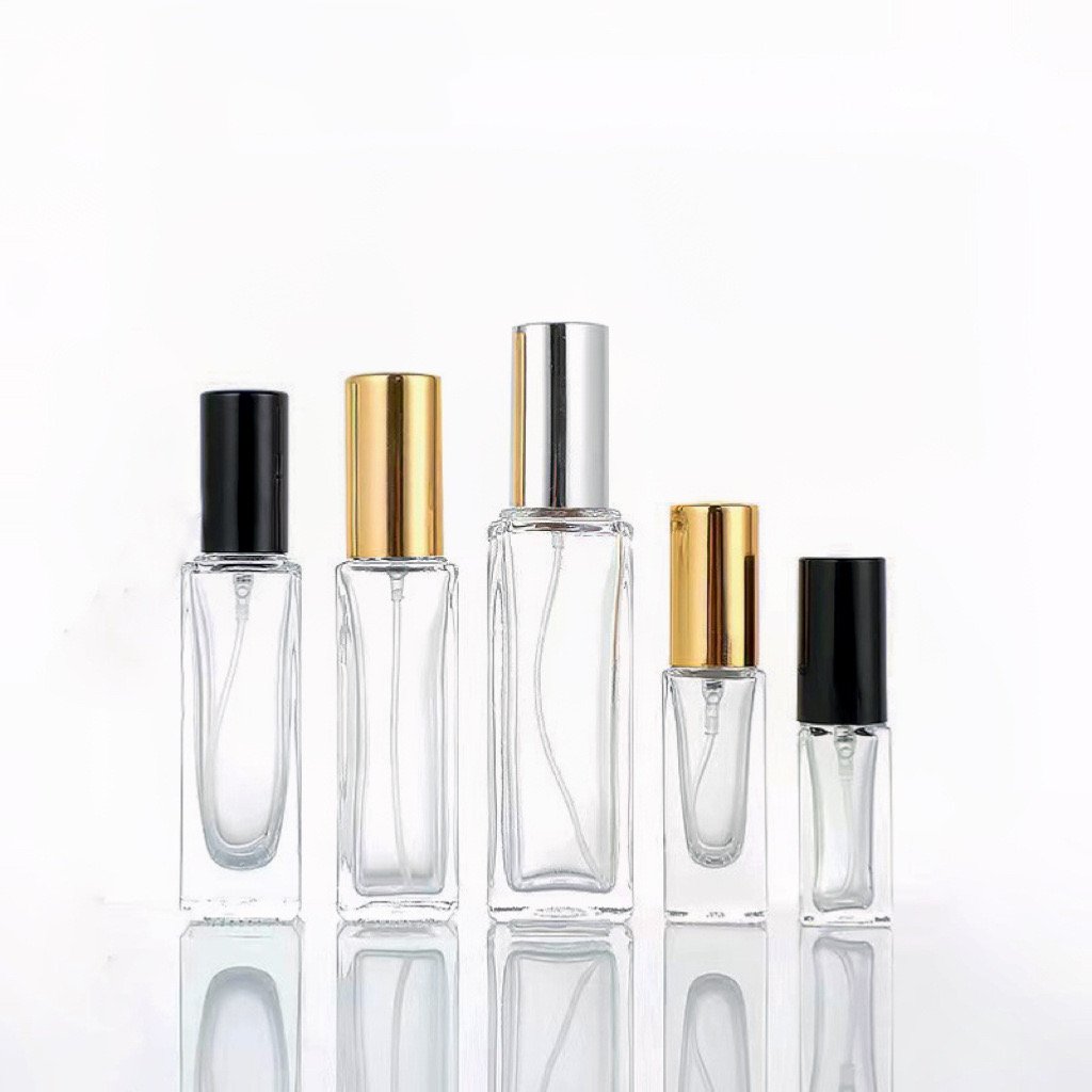 Wholesale Perfume Glass Bottle 3ml 5ml 8ml 10ml 20ml 30ml Clear Transparent Square Atomizer Fragrance Spray Bottle