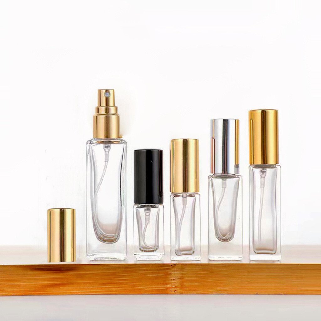 Wholesale Perfume Glass Bottle 3ml 5ml 8ml 10ml 20ml 30ml Clear Transparent Square Atomizer Fragrance Spray Bottle