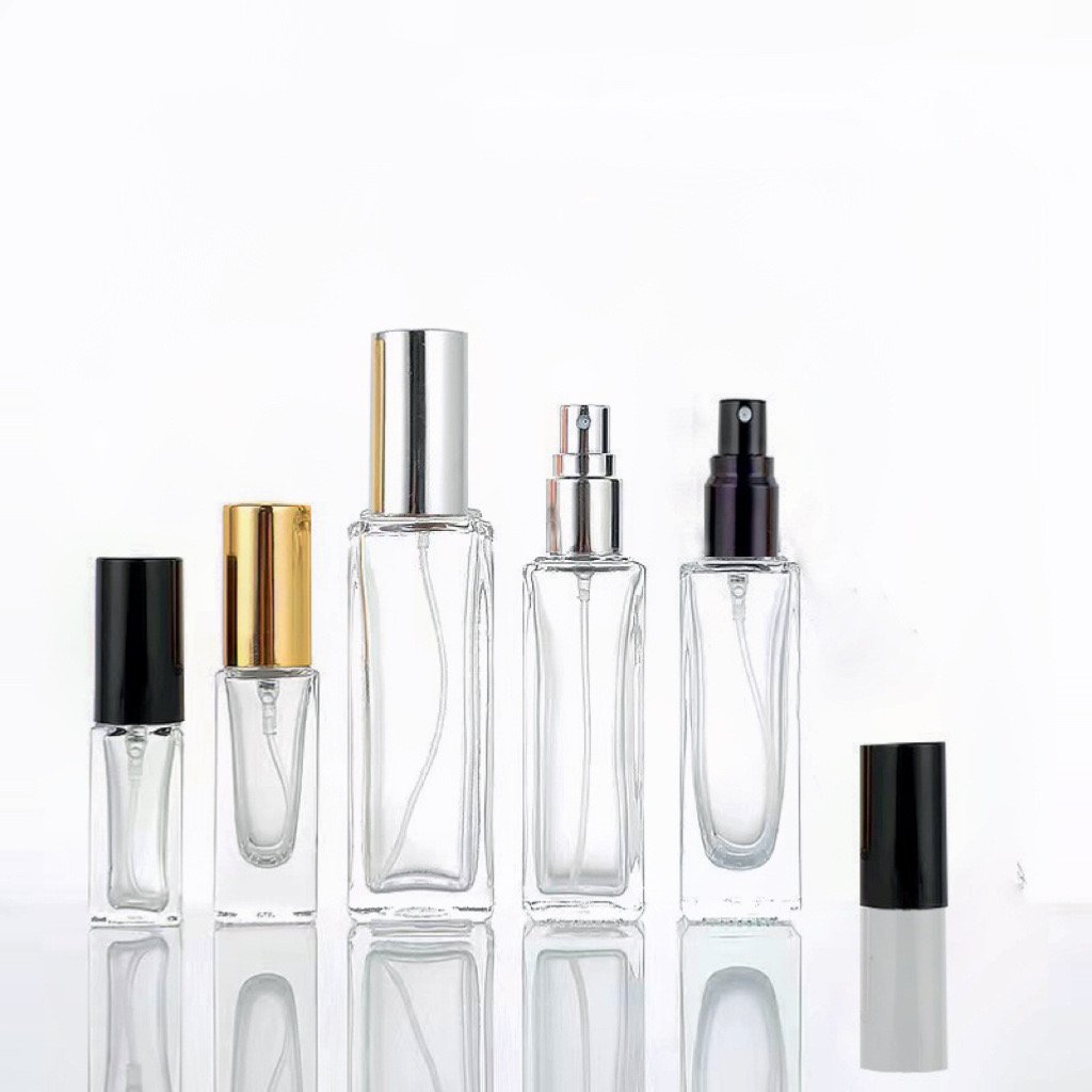 Wholesale Perfume Glass Bottle 3ml 5ml 8ml 10ml 20ml 30ml Clear Transparent Square Atomizer Fragrance Spray Bottle