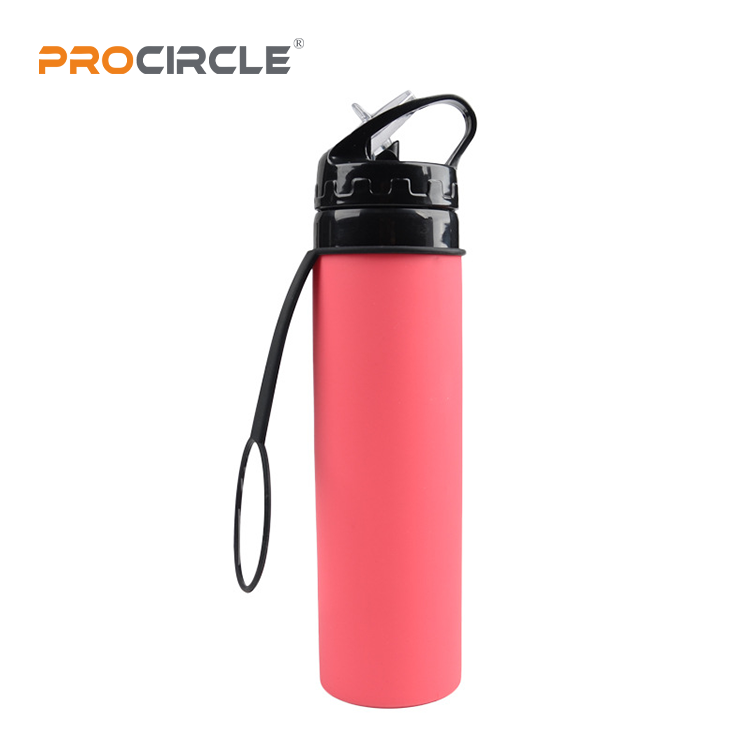 JF600 Collapsible Water Bottle 20oz Silicone Foldable Water Bottles Leakproof BPA Free Travel Water Bottles