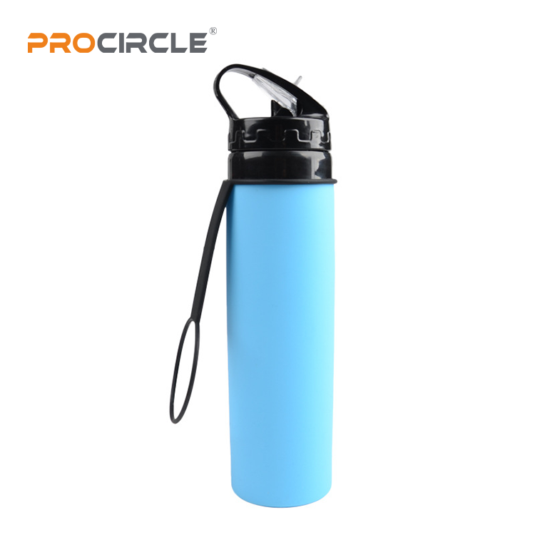 JF600 Collapsible Water Bottle 20oz Silicone Foldable Water Bottles Leakproof BPA Free Travel Water Bottles