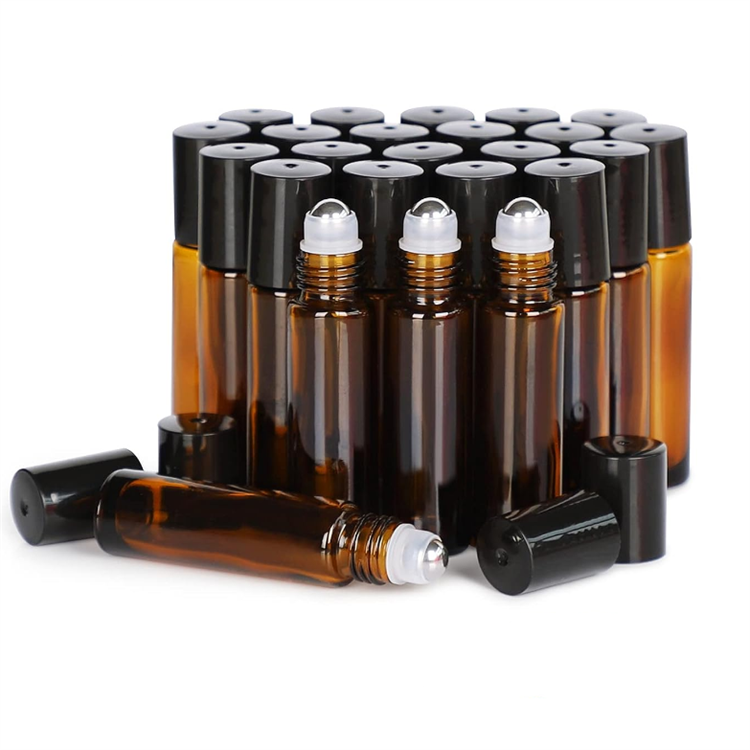 30ml glass perfume vial roll on bottle amber cosmetic glass empty essential oil roller bottle