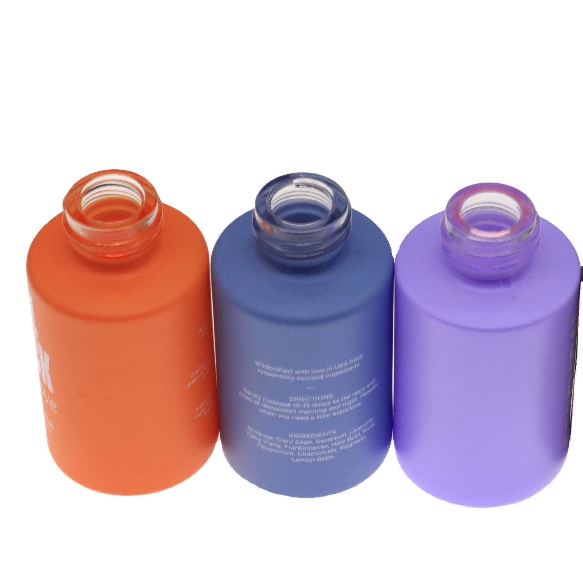 wholesale custom logo pastel color pink blue 30ml glass serum bottle with white pump colorful pump glass bottle 30ml