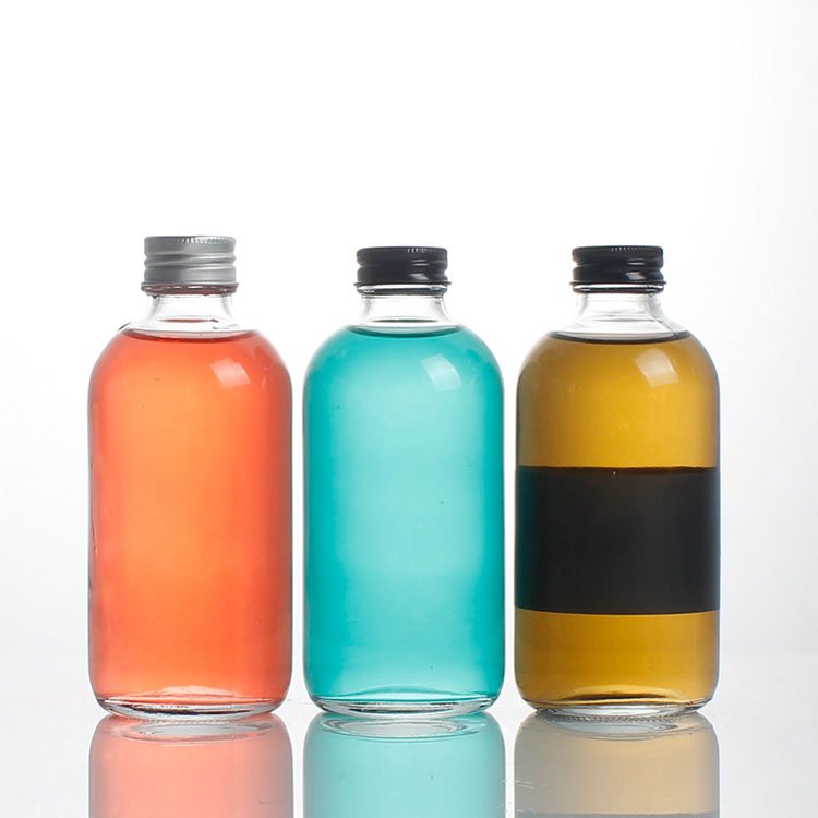 Customized logo 240ml 300ml 480ml 8oz 10oz 16oz flint beverage kombucha alcohol juice water drink glass bottle with cap