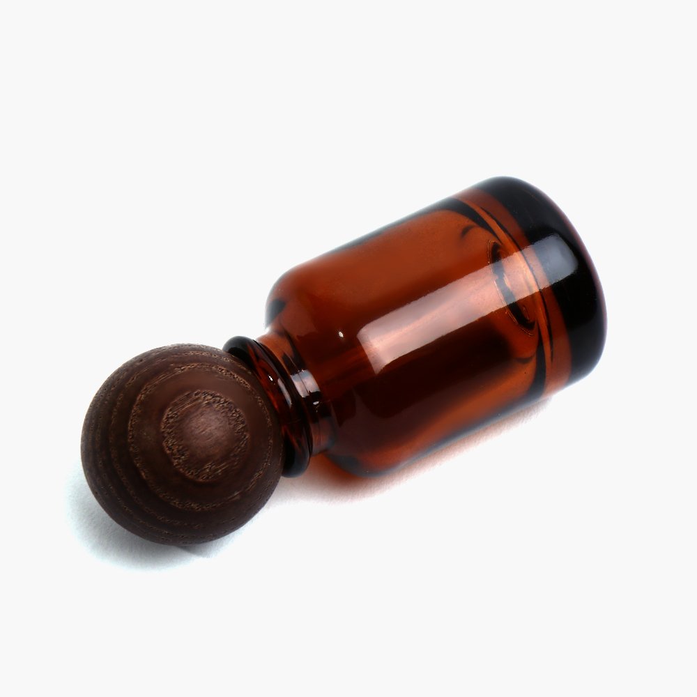 30ml Amber Walnut Wood Color Luxury Empty Cylinder Perfume Spray Glass Bottle With Wood Cap