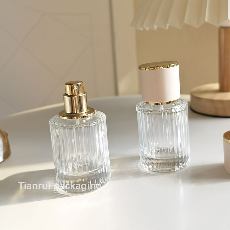 Luxury Glass Lebanon Perfume Oil Spray Bottle Clear Unique Screw Cap 30ml 50 ml 100ml Perfume Glass Bottles