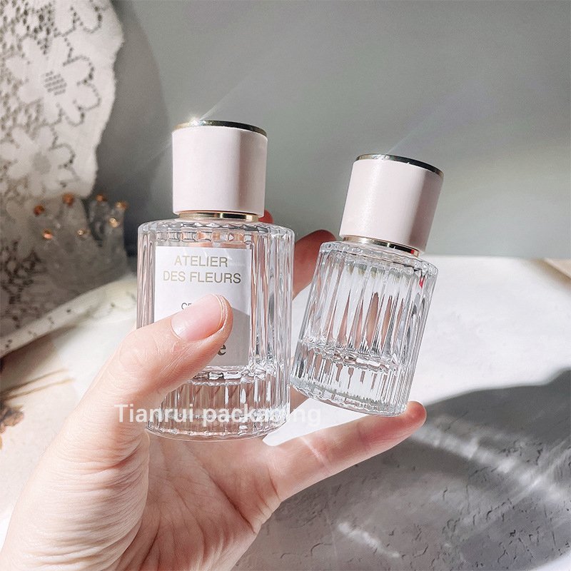 Luxury Glass Lebanon Perfume Oil Spray Bottle Clear Unique Screw Cap 30ml 50 ml 100ml Perfume Glass Bottles